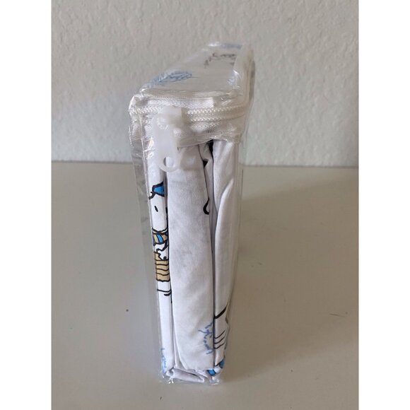 Peanuts Snoopy Puffy Coat TWIN SIZE Sheet Set Christmas Puffer Jacket White Blue - Picture 6 of 14